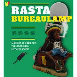 Wiet accesoires rastafari bureaulamp – grappige reggae rasta weed accessoires lamp op kast 33 cm hoog 1,5 m. snoer inclusief schakelaar | GerichteKeuze