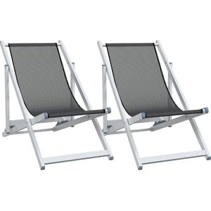 vidaXL-Strandstoelen-inklapbaar-2-st-aluminium-en-textileen-grijs