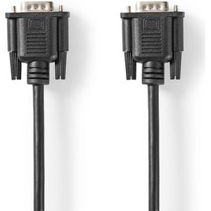 Nedis VGA-Kabel - VGA Male - VGA Male - Vernikkeld - Maximale resolutie: 1024x768 - 3.00 m - Rond - ABS - Zwart - Label