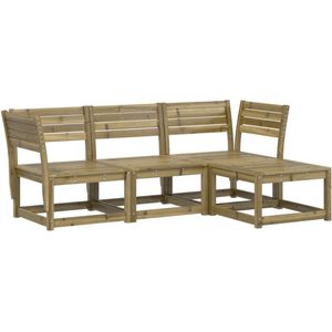 vidaXL Loungeset - Loungesets - Tuinset - Tuinbank - 4-delige Loungeset geïmpregneerd grenenhout