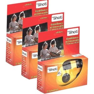 3X Wegwerpcamera voor Bruiloft en Feest - Rood/Oranje - 27 Foto's met Flitser