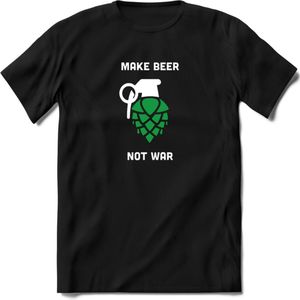 Make Beer Not War Bier T-Shirt | Unisex Kleding | Dames - Heren Feest shirt | Drank | Grappig Verjaardag Cadeau tekst | - Zwart - XXL