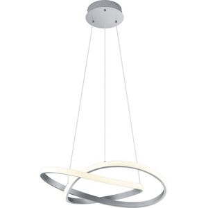 LED Hanglamp - Hangverlichting - Trion Corcy - 27.5W - Warm Wit 3000K - Dimbaar - Rond - Mat Nikkel - Aluminium