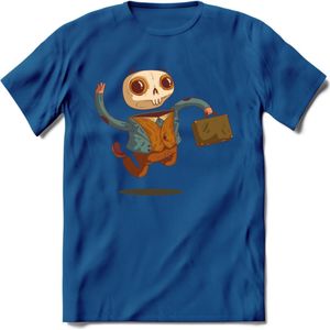 Casual skelet T-Shirt Grappig | Dieren halloween Kleding Kado Heren / Dames | Animal Skateboard Cadeau shirt - Donker Blauw - M