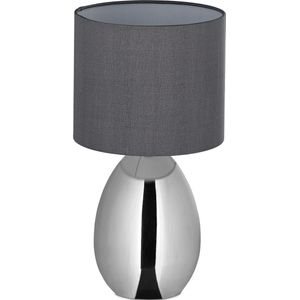 Relaxdays nachtlampje volwassenen touch - tafellamp slaapkamer - E14 - schemerlamp zilver