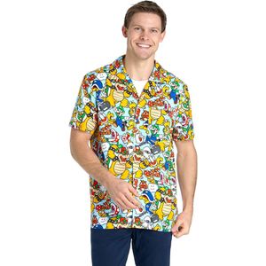OppoSuits Shirt - Bowsers Kingdom - Heren Overhemd - Korte Mouwen - Meerkleurig