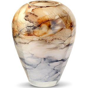 Terroso - Vaas Sand, Glas Marmer, Elegante, Hoogte 27 cm