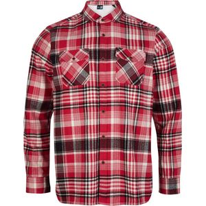 O'Neill Shirts Men Flannel Check Shirt Haute Red L - Haute Red 100% Katoen Collar