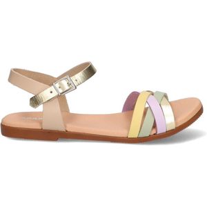 Braqeez 423004-503 Meisjes Sandalen - Beige/Multi - Leer - Gesp