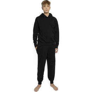 Trainingspak Heren - Hoodie & Sweatpants - Joggingpak - Vrijetijdspak – Huispak - kleur zwart - Maat S