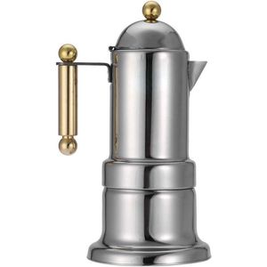 RVS Moka Pot Kookplaat Espresso Koffiezetapparaat met veiligheidsklep voor 4 kopjes