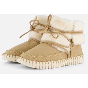 Ilse Jacobsen Enkellaarsjes Dames / Laarzen / Damesschoenen - Suède - Tulip 6072 - Beige - Maat 41