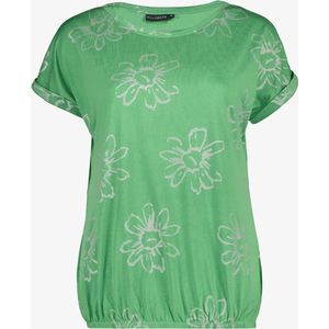 TwoDay dames T-shirt groen met bloemenprint - Maat XL