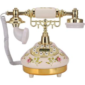 Ronde desktoptelefoon in retrostijl - Europese stijl - automatische detectie beller-ID FSK/DTMF - html content nodig .