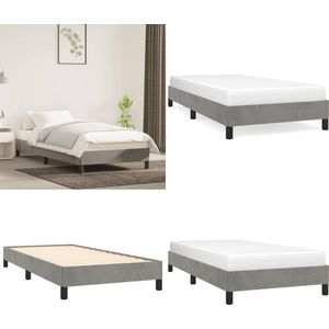 vidaXL Bedframe zonder matras 90x200 cm fluweel lichtgrijs - Bedframe - Bedframes - Bed - Ledikant