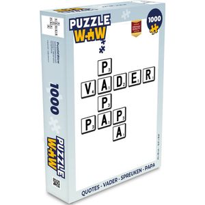 Puzzel Quotes - Vader - Spreuken - Papa - Legpuzzel - Puzzel 1000 stukjes volwassenen - Vaderdag cadeautje - Cadeau voor vader en papa