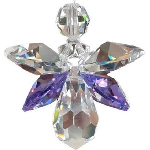 Geluksengel van Swarovski kristallen Purple ( Geluks engel , Beschermengel , Raamhanger , Raamkristal )