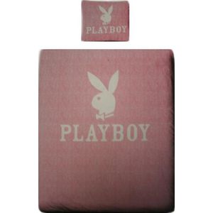 Playboy Jeans Dekbedovertrek - Eenpersoons - 140x200/220 cm - Roze