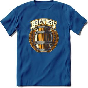 Beer Barrel T-Shirt | Bier Kleding | Feest | Drank | Grappig Verjaardag Cadeau | - Donker Blauw - S
