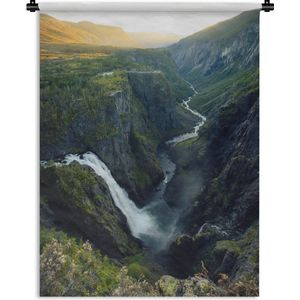 Wandkleed Natuur  - Waterval in Noorwegen Wandkleed katoen 150x200 cm - Wandtapijt met foto