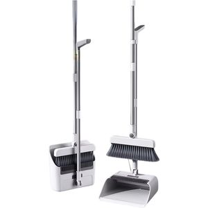 Purgato Stoffer en Blik met Lange Steel - 3in1 - Bezem - Wisser - Schoonmaaktanden - Binnen & Buiten