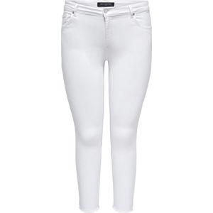 ONLY CARMAKOMA CARWILLY REG SK ANK RW DNM CROWHITE Dames Jeans - Maat 48 X L32
