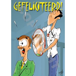 KAPPER Ansichtkaart 25 stuks - GEFELICITEERD! - Spiegel