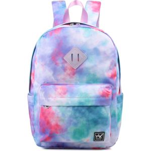 YLX Finch Rugzak | Tie Dye Hyacinth. Paars, roze, blauw. Recyceld Rpet materiaal. Gerecyclede plastic flessen - Eco friendly. Volwassenen - tieners - middelbare scholieren - jongens - meisjes. 14"" laptop sleeve. Backpack - schooltas - rugzak