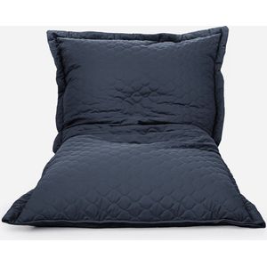 Drop & Sit - zitzak/zitkussen - tijdloos gewatteerd nylon - donkerblauw - 100 X 150 cm