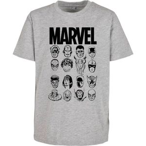 Mister Tee Marvel - Crew Kinder T-shirt - Kids 122/128 - Grijs
