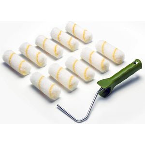 10 x Colorus verfroller, klein, 10 cm, verfroller, muurverf, verfroller 10 cm, kleine schilderroller met verfroller beugel, verfrollers, schilderset verven - verfrollers set muurverf