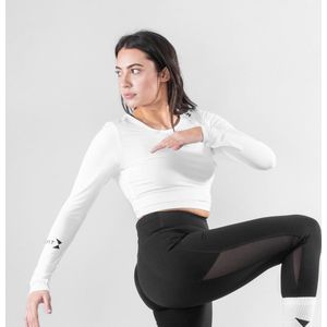 Body & Fit Perfection Stretch Cropped Top - Sportshirt Dames - Lange mouwen - Maat: XL - Wit