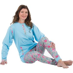 Dessin hansop | Dames | Ritssluiting | Lange pijpen | Bloemen | XL