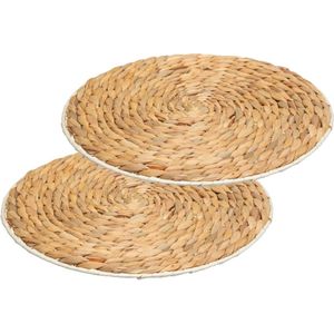 Set van 4x stuks placemats zeegras naturel - 35 cm - Onderleggers