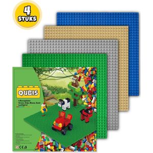 Complete Set Bouwplaten geschikt voor LEGO - 4 Stuks - Groen, Grijs, Blauw, Zand - Bouw Plaat - Bouwplaat - Wegen Platen - Voor Classic Bouwstenen