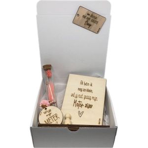 Geschenkbox Wil jij mijn METER zijn? | roze | JONGEN | houten poppetje | liefste meter | meter vragen | meter worden | peettante vragen | peettante worden | liefste meter | cadeau
