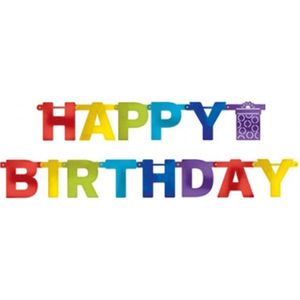 AMSCAN - Veelkleurige regenboog Happy Birthday slinger - Decoratie > Decoratie beeldjes