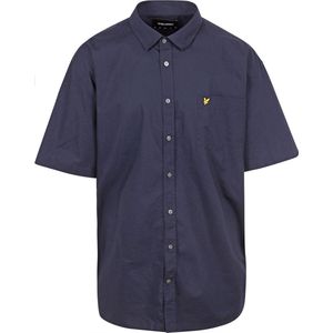 Lyle and Scott - Short Sleeves Overhemd Plussize Poplin Navy - Heren - Maat 3XL - Grote maat,Regular-fit