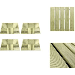 vidaXL Terrastegel - Terrastegels - Terras Tegel - Terras Tegels - 24 st Terrastegels 50x50 cm hout groen