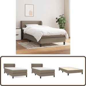 vidaXL Boxspring Taupe 90x190 cm met Matras Boxspringbed - Boxspring - Bed - Taupecleur - Tweepersoonsbed