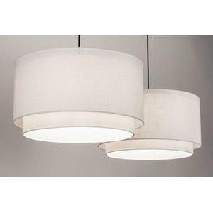 Lumidora Hanglamp 30861 - SHANNON - 2 Lichts - E27 - Zwart - Wit - Textiel