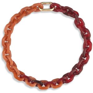 Zatthu Jewelry - N21AW368 - Hiba oranje rode ketting van resin