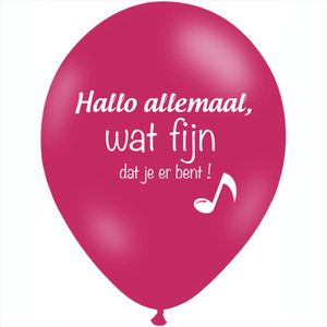Ballonnen Hallo allemaal Girl 10 stuks helium licht roze/ fuchsia, opdruk wit