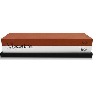 Dubbelzijdige Wetsteen 3000 8000 Maestre - Slijpsteen voor messen van Edelkorund (18x6x3 CM) - Messen Slijpen e.d.