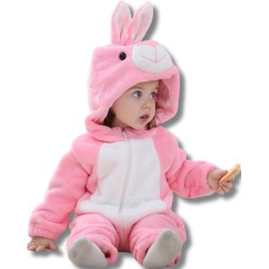 Konijn Dieren Onesie voor Peuter & Kleuter: Zachte Flanel Jumpsuit, Pyjama & Romper - Veilig & Comfortabel voor Kinderen 2 tot 4 jaar