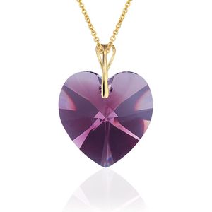 Montebello Ketting Mila HG103 - Swarovski® Hart - 925 Zilver Verguld - Ø18mm - 50cm