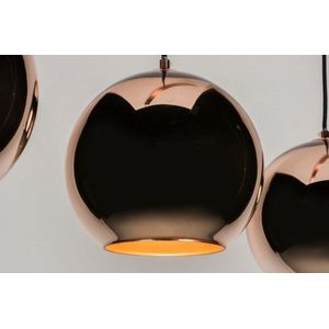 Lumidora Hanglamp 72092 - VINNY - 3 Lichts - E27 - Koper - Roodkoper - Glas