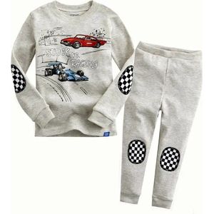 Pyjama kinderen - Jongens Pyjamaset auto - Racing Car - Raceauto - Maat 104-110