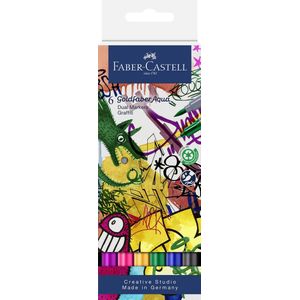 Faber-Castell - Duo aquarelmarker Goldfaber - set 6 stuks Graffiti - brush / 0,4mm - FC-164525