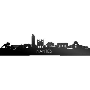 Standing Skyline Nantes Zwart Glanzend - 40 cm - Woon decoratie om neer te zetten en om op te hangen - Meer steden beschikbaar - Cadeau voor hem - Cadeau voor haar - Jubileum - Verjaardag - Housewarming - Aandenken aan stad - WoodWideCities